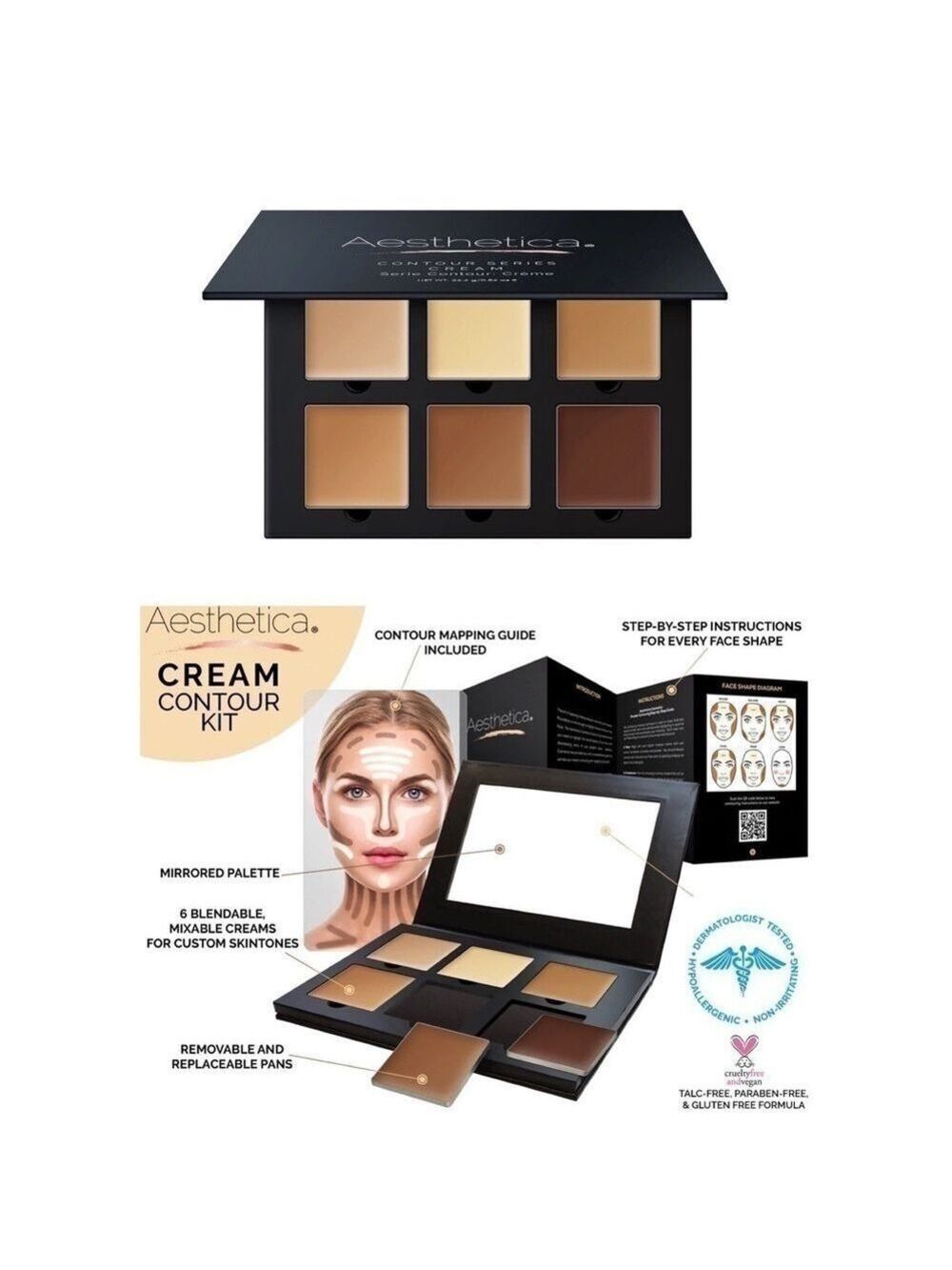 Brand New Makeup Bundle Aesthetica Contour Kit Fenty Highlighter Huda Lipstick - Picture 3 of 10